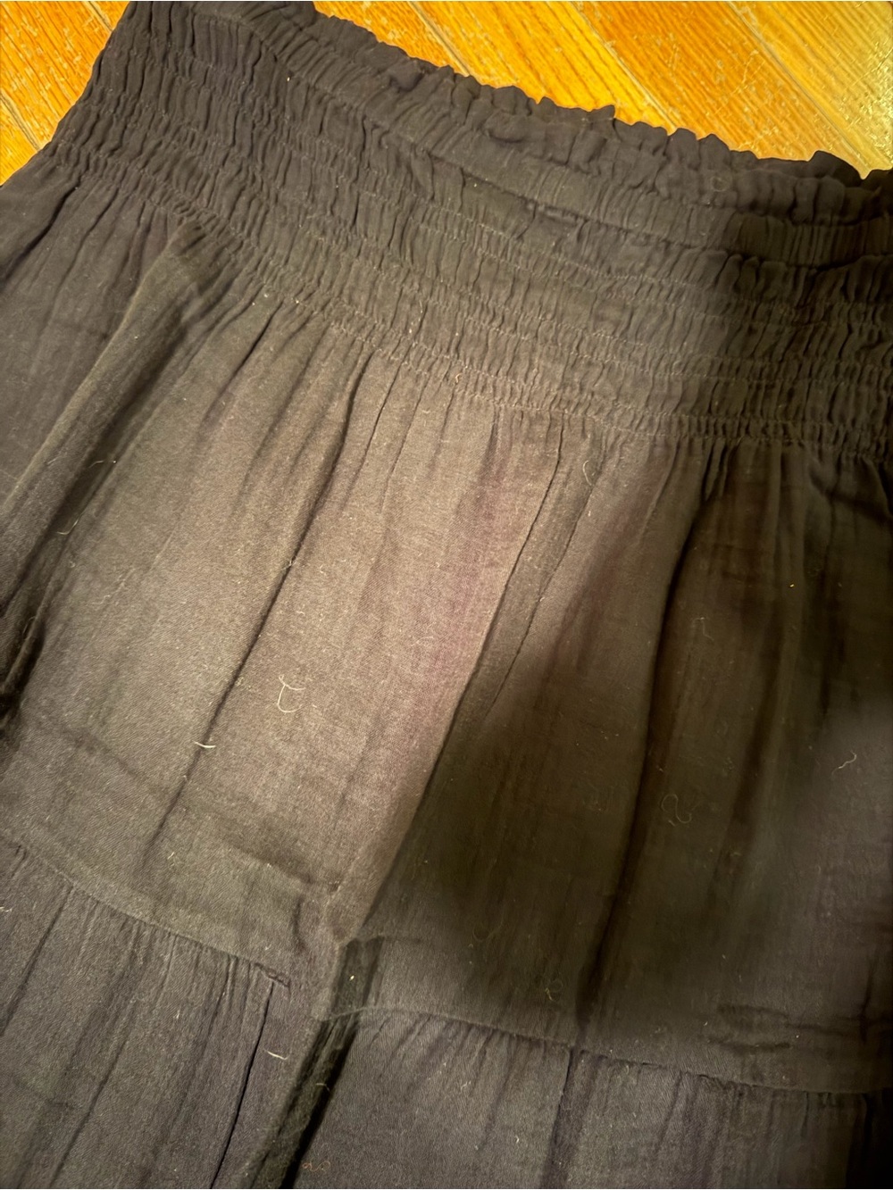 GAP Black Smocked Waist Tiered Maxi Skirt - Picture 2 of 3